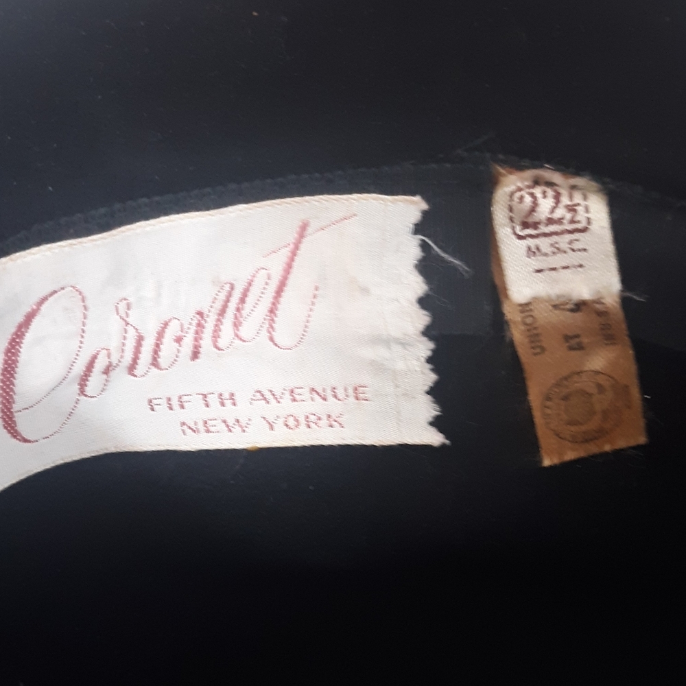 Vtg coronet Fifth Ave New York union hat 22 1/2 - Picture 5 of 5
